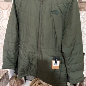 The North Face Green Puffer Jacket- New Taupe Green